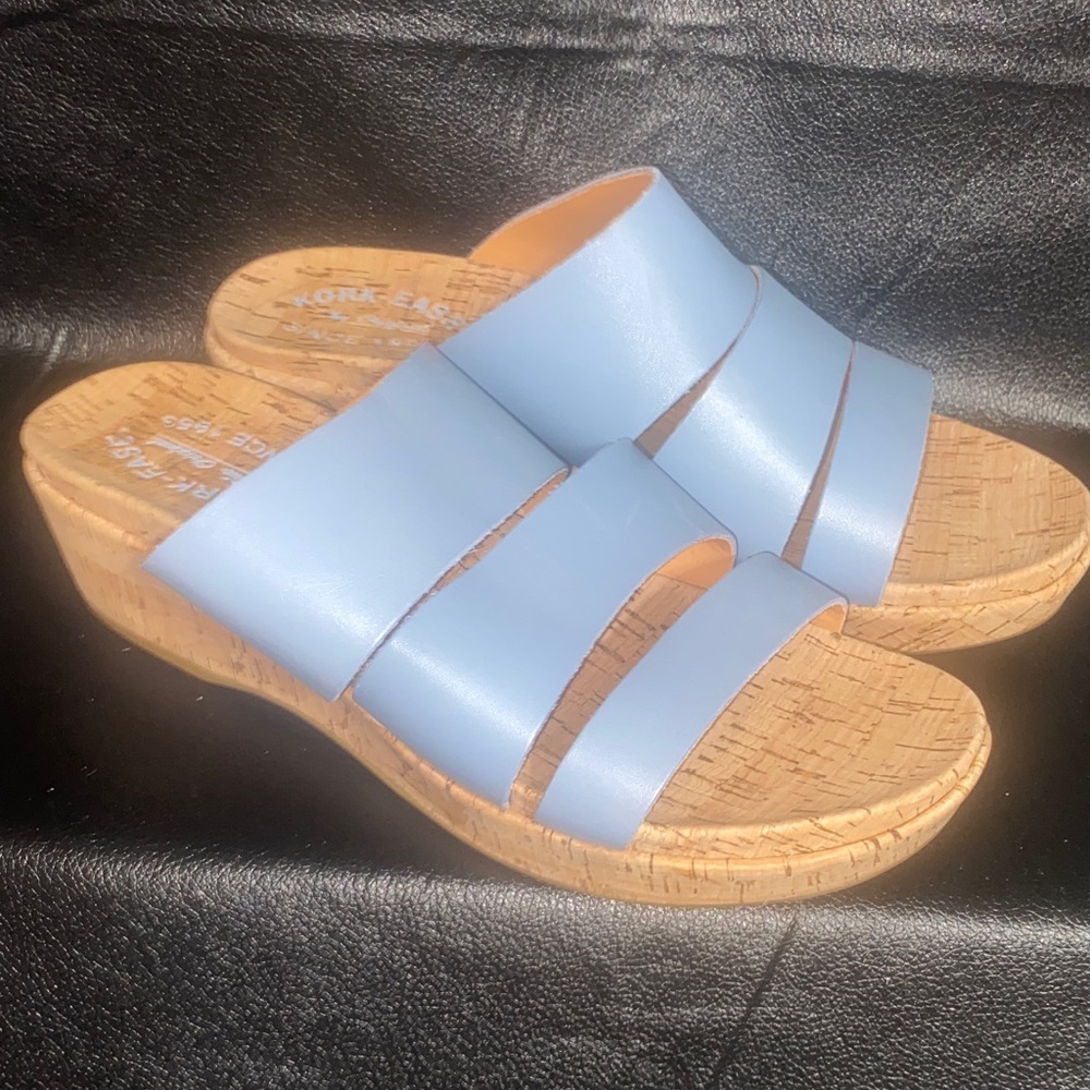 Kork-Ease Light Blue Slide Sandals